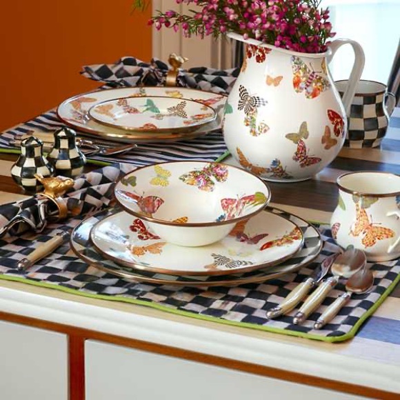 Mackenzie-Childs Courtly Check & Stripe Reversible Placemats Set of 4 NWT - Picture 7 of 11